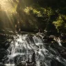 Goa Rang Reng Waterfall Bali: Sloping Cascade & Cave Near Ubud